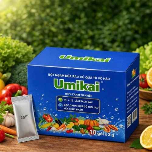 UMIKAI - Bột ngâm rửa rau củ quả thịt cá (hộp giấy 20g)