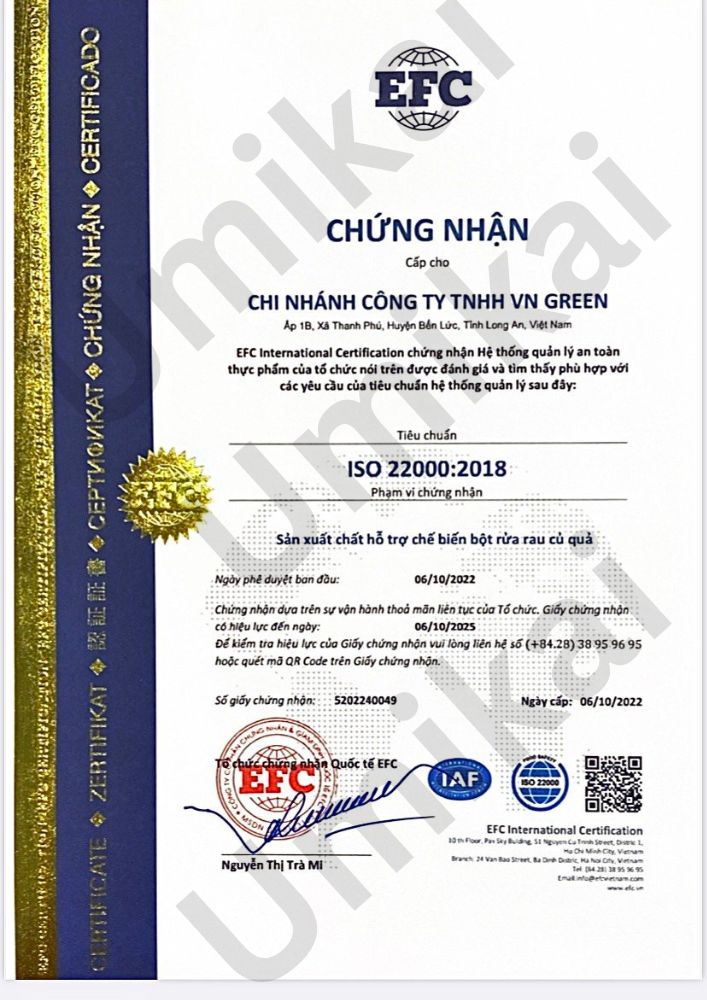 Chứng nhận ISO 22000 - 2018